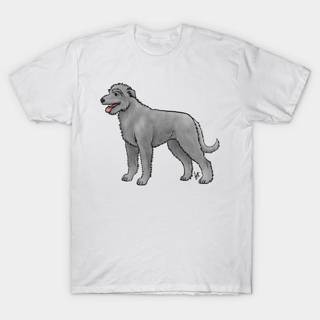 Dog - Irish Wolfhound - Blue T-Shirt by Jen's Dogs Custom Gifts and Designs